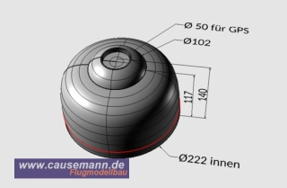 Haube fr Multicopter D222 incl. GPS-Mulde