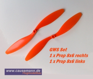 2 Propeller GWS 8x6 / Set fr Multicopter, rechts und linksdrehend  cw/ccw