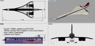 Concorde, div.Modellgrößen, EPP/Depron