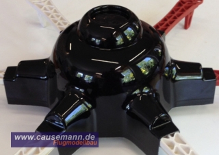 Dome Cover GPS- Haube passend für DJI Flame Wheel F550 / D155 PET 1.0mm, schwarz, von innen lackiert