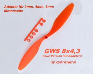 Propeller für Shockflyer Slowflyer Parkflyer GWS 8x4.3 linksdrehend