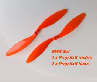 2 Propeller GWS 8x6 / Set für Multicopter, rechts und linksdrehend  cw/ccw