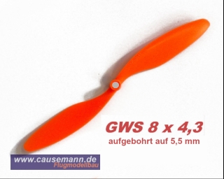 GWS-Style-Propeller für Shockflyer Slowflyer Parkflyer GWS 8x4.3  mit Standard-Bohrung