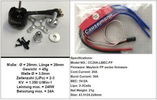 Motor + Regler Set 240 Watt