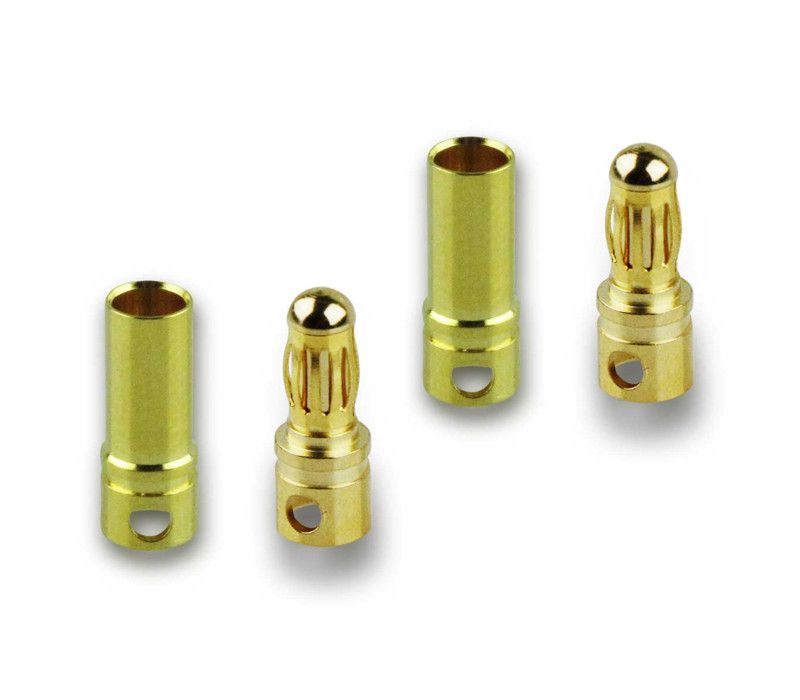 10 Stück HXT 3,5mm 3.5mm Stecker Buchse Goldstecker ESC Akku Lipo Verpolsicher